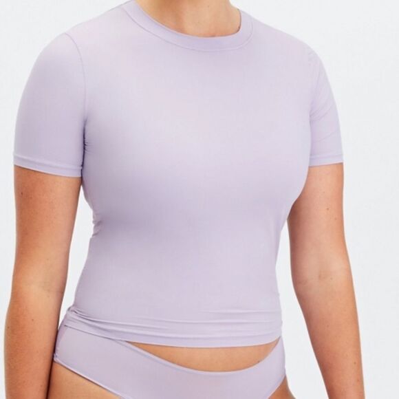 Fabletics Naked Feel Fine Touch Short Sleeve Tee Shade (Lt Purple)S NWT in packg - Picture 1 of 4